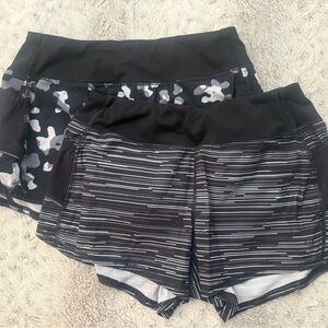 Athleta Black and White Patterned Athletic Shorts